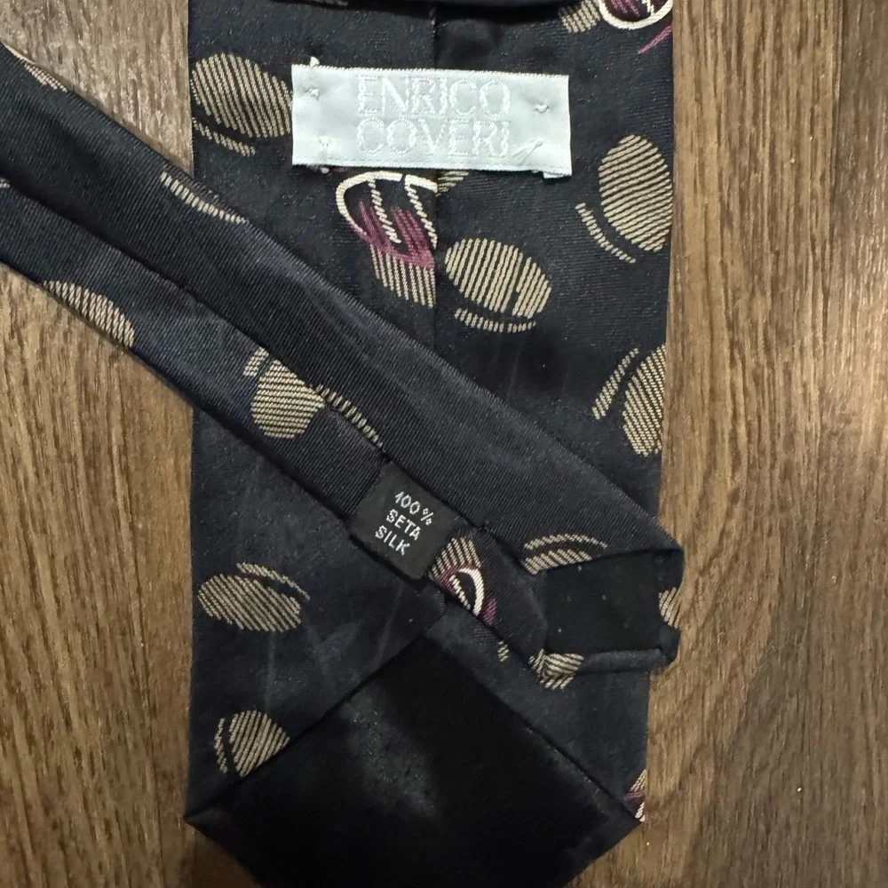 Enrico Coveri 100% Silk Dress Tie Made in Italy Bold Abstract Print Lot of 2